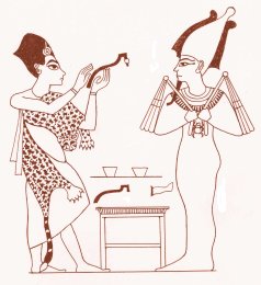Opening of the Mouth ritual performed on mummy of Tutankhamun. 
