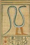 Spell to assume the form of a horned snake. Papyrus of Ani. ca. 1275 BCE.